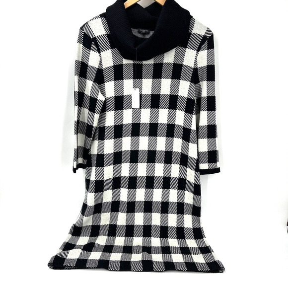 Talbots Dresses & Skirts - Talbots Sweater Dress Womens Petite Large Lp Turtleneck Buffalo Plaid COMFY NEW
